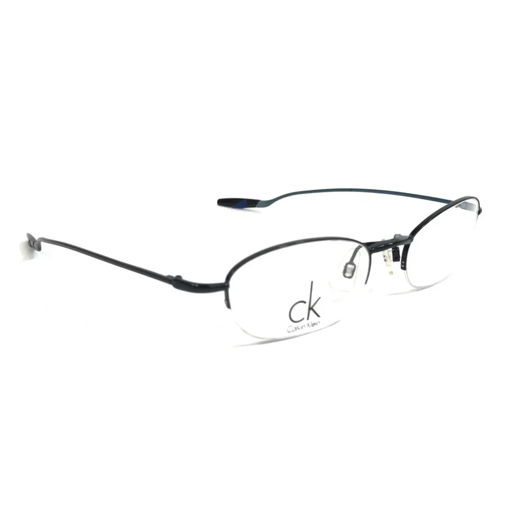 Calvin Klein Eyeglasses Frames ck5101 002 Black Ice Blue Oval Half Rim 50-19-140